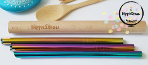 Rainbow reusable bubble tea straw boba Colour reusable metal straw