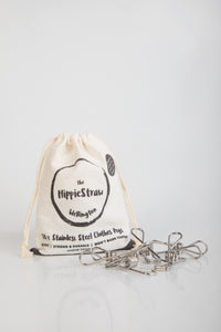 Innovative Stainless Steel Clothes Pegs, Cotton bag of 20 units + 15 FREE PEGS